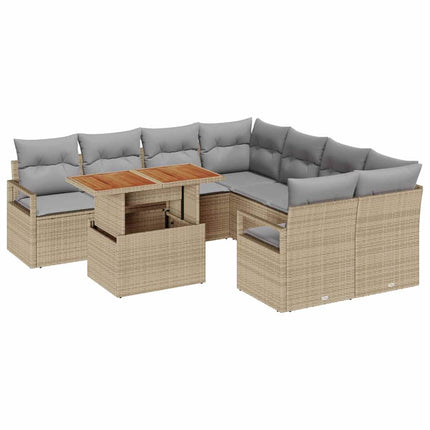 Trädgårdsoffset 9 st 8-Antal sittplatser Beige och Grå