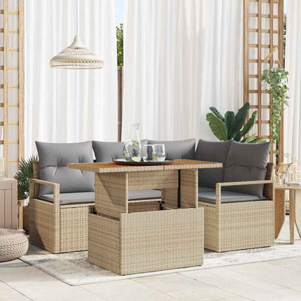 Trädgårdsoffset 5 st 4-Antal sittplatser Beige och Grå
