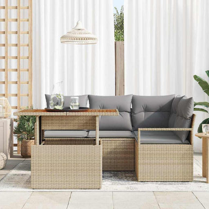 Trädgårdsoffset 5 st 4-Antal sittplatser Beige och Grå