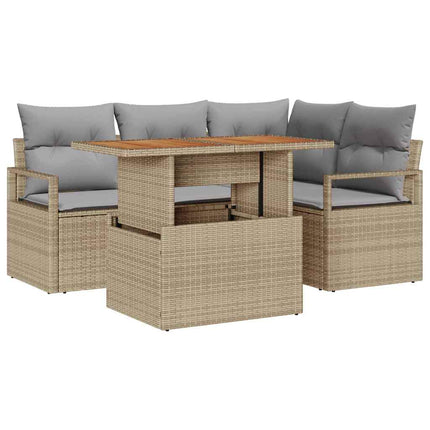 Trädgårdsoffset 5 st 4-Antal sittplatser Beige och Grå