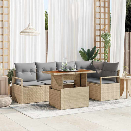Trädgårdsoffset 6 st 5-Antal sittplatser Beige och Grå