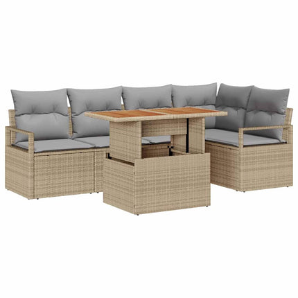 Trädgårdsoffset 6 st 5-Antal sittplatser Beige och Grå