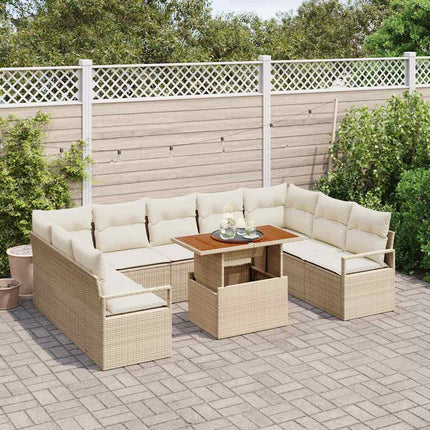 Trädgårdsoffset 10 st 9-Antal sittplatser Beige och gräddfärgad