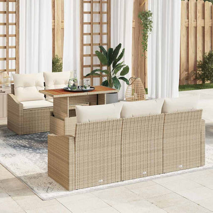 Trädgårdsoffset 6 st Beige och gräddfärgad