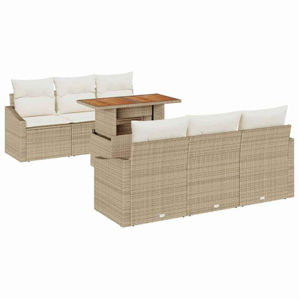 Trädgårdsoffset 7 st Beige och gräddfärgad