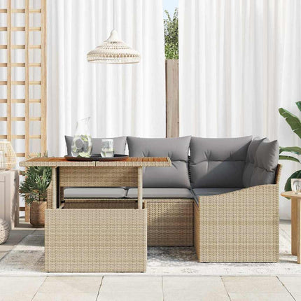 Trädgårdsoffset 5 st Beige och Grå