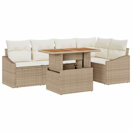 Trädgårdsoffset 6 st Beige och gräddfärgad