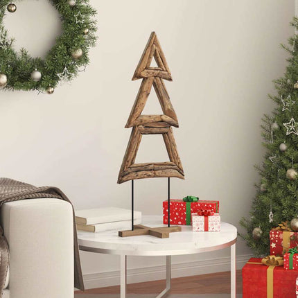 Julgran med stativ Brun 90 cm Massivt teakträ