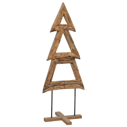 Julgran med stativ Brun 90 cm Massivt teakträ