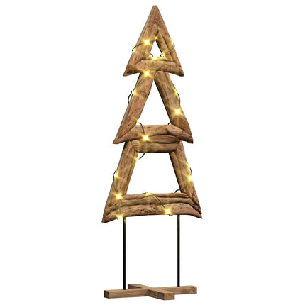 Julgran med stativ Brun 90 cm Massivt teakträ