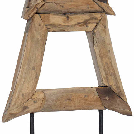 Julgran med stativ Brun 120 cm Massivt teakträ