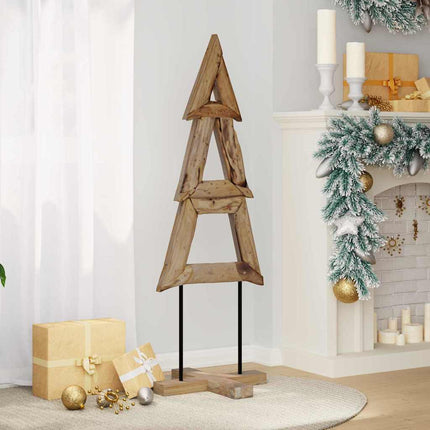 Julgran med stativ Brun 120 cm Massivt teakträ