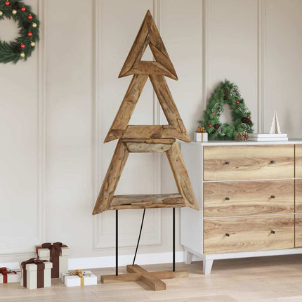 Julgran med stativ Brun 181 cm Massivt teakträ