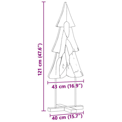 Julgran med stativ Brun 121 cm Massivt teakträ