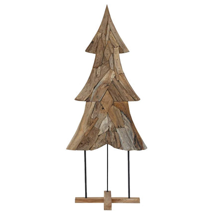 Julgran med stativ Brun 181,5 cm Massivt teakträ