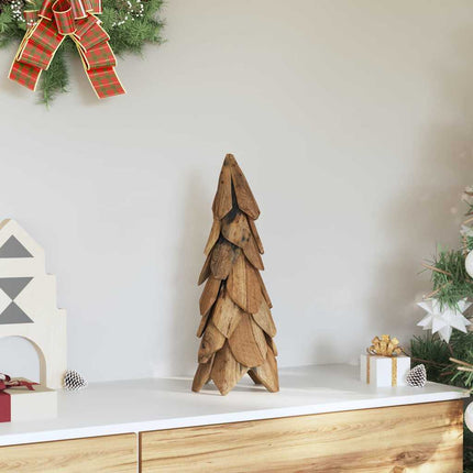 Julgran med stativ Brun 51 cm Massivt teakträ