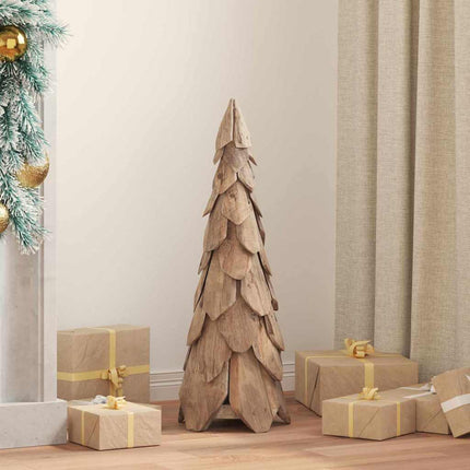 Julgran med stativ Brun 80 cm Massivt teakträ