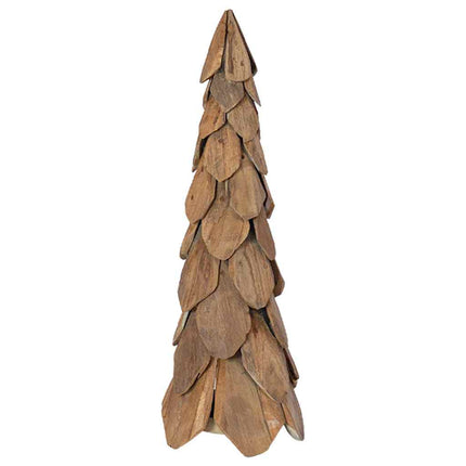 Julgran med stativ Brun 80 cm Massivt teakträ