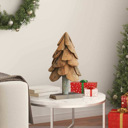 Julgran med stativ Brun 61 cm Massivt teakträ