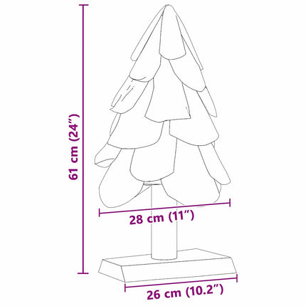 Julgran med stativ Brun 61 cm Massivt teakträ