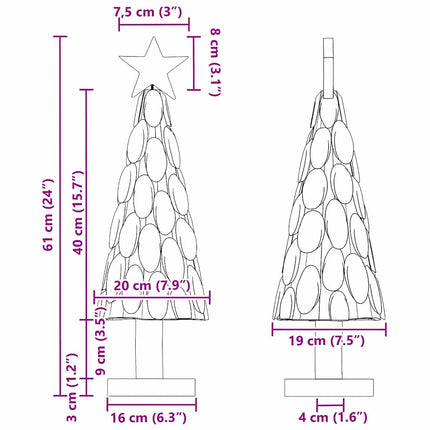 Julgran med stativ Brun 61 cm Massivt teakträ