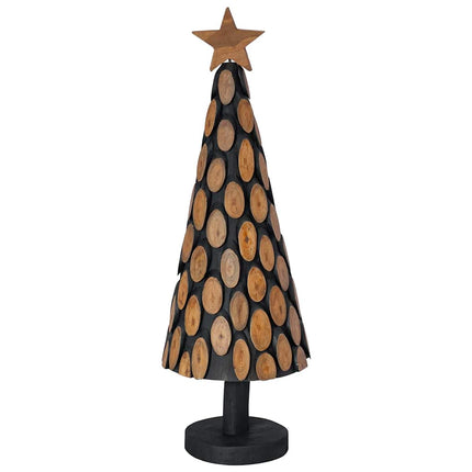Julgran med stativ Brun 90 cm Massivt teakträ