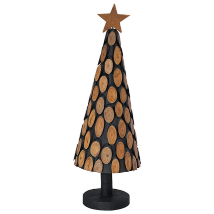 Julgran med stativ Brun 90 cm Massivt teakträ