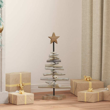 Julgran med stativ Brun 60 cm Massivt teakträ