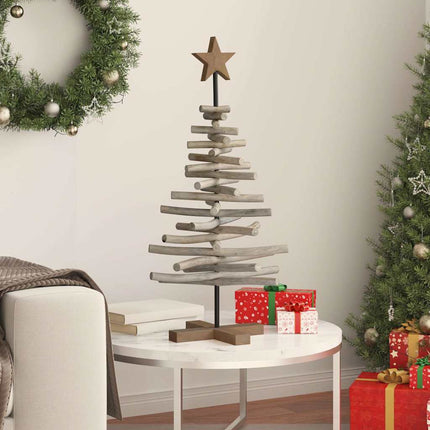 Julgran med stativ Brun 90 cm Massivt teakträ