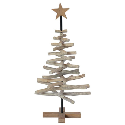 Julgran med stativ Brun 90 cm Massivt teakträ