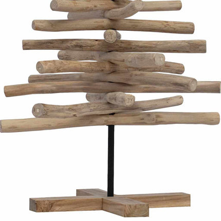 Julgran med stativ Brun 120 cm Massivt teakträ