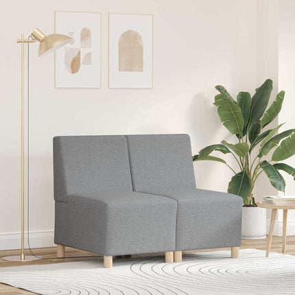 Modulsofa utan armstöd 2 pcs Ljusgrå 55 x 74 x 82 cm tyg