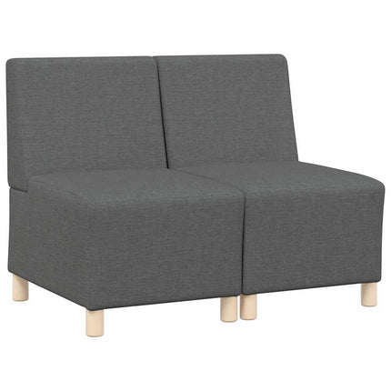 Modulsofa utan armstöd 2 pcs Mörkgrå 55 x 74 x 82 cm tyg
