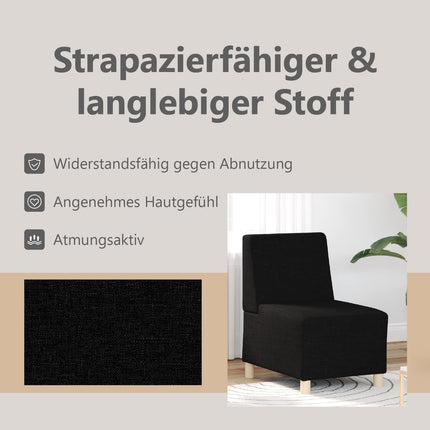 Modulsofa utan armstöd 2 st Svart tyg