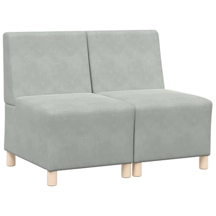 Modulsofa utan armstöd 2 pcs Ljusgrå 55 x 74 x 82 cm Sammet