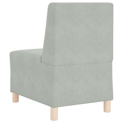 Modulsofa utan armstöd 2 pcs Ljusgrå 55 x 74 x 82 cm Sammet