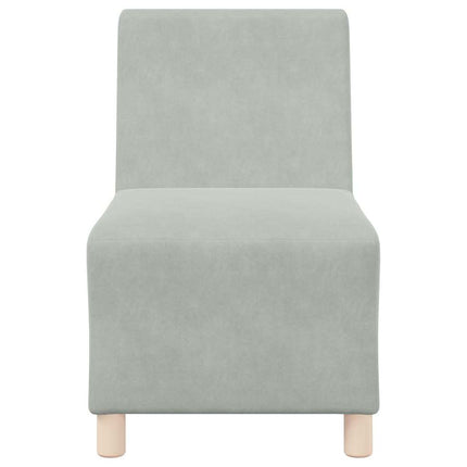 Modulsofa utan armstöd 2 pcs Ljusgrå 55 x 74 x 82 cm Sammet