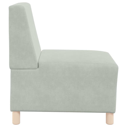 Modulsofa utan armstöd 2 pcs Ljusgrå 55 x 74 x 82 cm Sammet