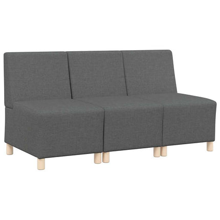Modulsofa utan armstöd 3 st Mörkgrå tyg