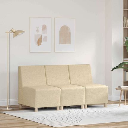 Modulsofa utan armstöd 3 pcs Kräm 55 x 74 x 82 cm tyg