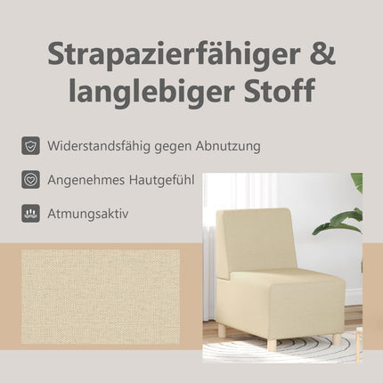 Modulsofa utan armstöd 3 st Kräm tyg