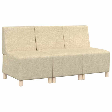 Modulsofa utan armstöd 3 pcs Kräm 55 x 74 x 82 cm tyg