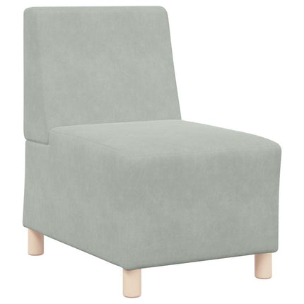 Modulsofa utan armstöd 3 pcs Ljusgrå 55 x 74 x 82 cm Sammet