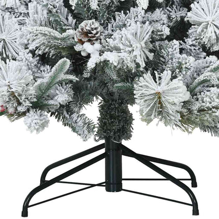 Konstgjord Vikbar Julgran Snö Flocked med stativ Vit 210 cm