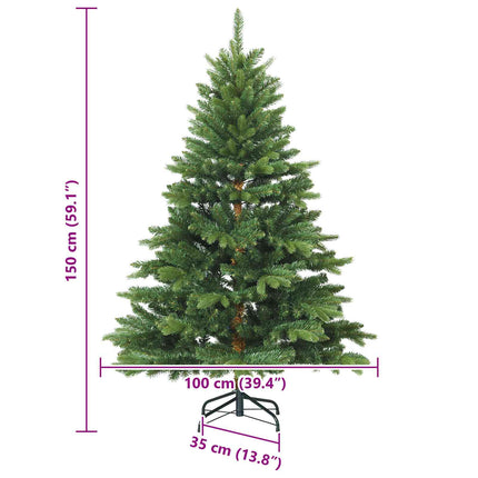 Plast Hingad Julgran med stativ Grön 150 cm PVC, PE och stål