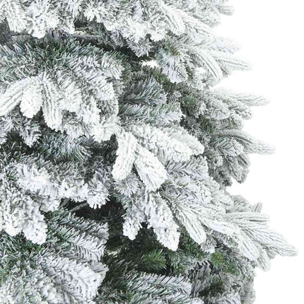 Konstgjord Vikbar Julgran Snö Flocked med stativ Vit 150 cm