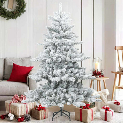Konstgjord Vikbar Julgran Snö Flocked Vit 150 cm PVC, stål