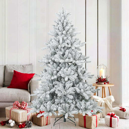 Konstgjord Vikbar Julgran Snö Flocked Vit 180 cm PVC, stål