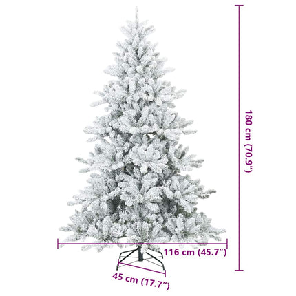 Konstgjord Vikbar Julgran Snö Flocked Vit 180 cm PVC, stål
