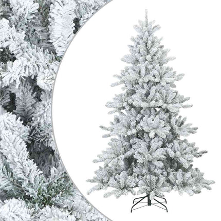 Konstgjord Vikbar Julgran Snö Flocked Vit 210 cm PVC, stål